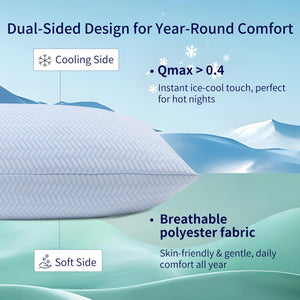 Cooling Pillow Set of 2 – Adjustable Shredded Memory Foam