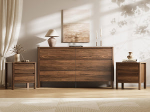 Walnut 3-Piece Bedroom Dresser Set