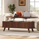 47" Oval Lift Top Coffee Table with Storage & Fluted Design