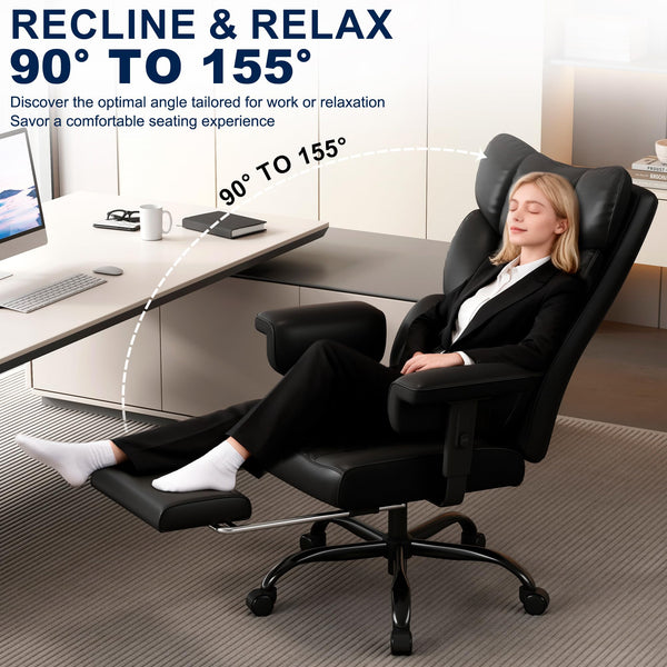 High Back Executive Office Chair with Footrest