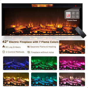 Farmhouse Fireplace TV Stand with 42" Electric Fireplace – 70" Wide, Fits TVs Up to 80"