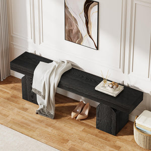 59" Entryway Bench with Arched Bases