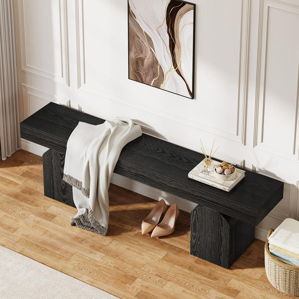 59" Entryway Bench with Arched Bases