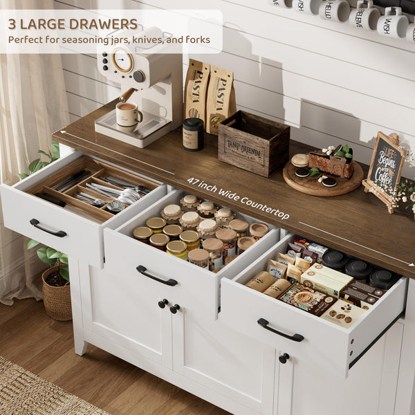 47" Buffet Cabinet with Storage & Drawers
