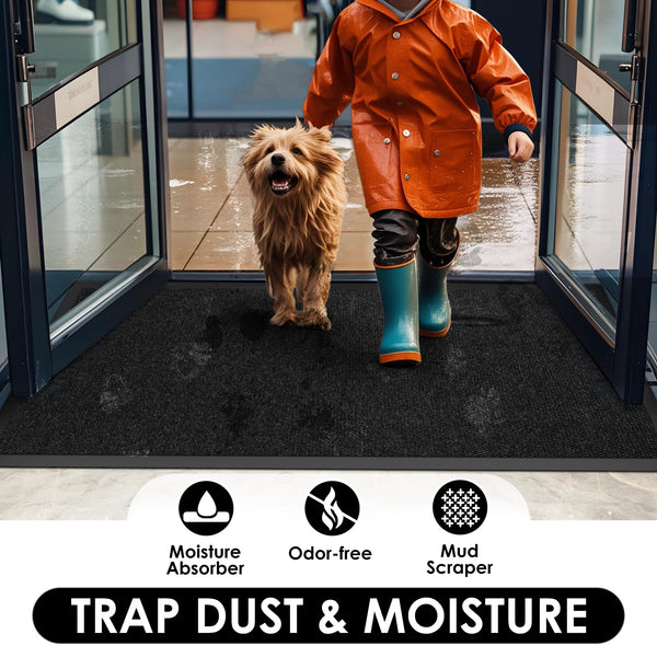 3x5 Indoor Outdoor Doormat with Non-Slip Rubber Backing