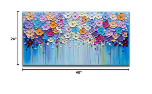 3D Floral Hand-Painted Canvas Wall Art