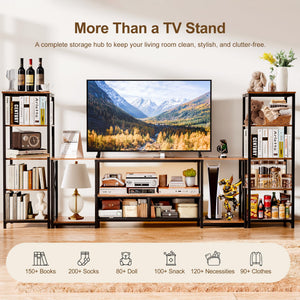 TV Stand with LED Lights & Power Outlets for 65-Inch TVs