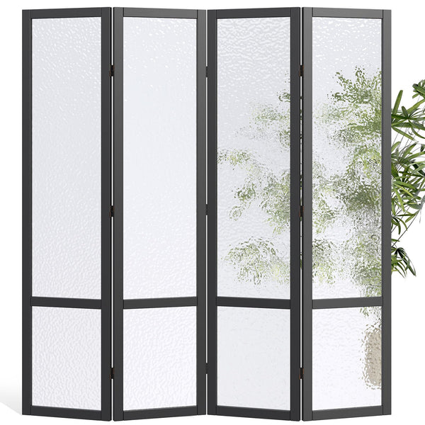 4-Panel Frosted Acrylic Room Divider