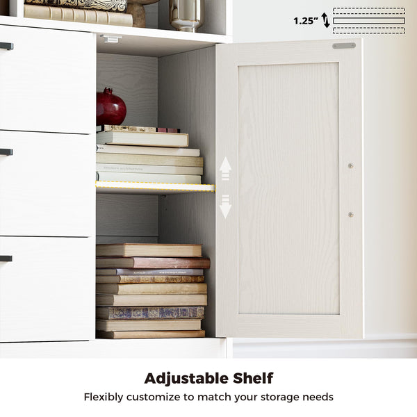 6-Tier Bookcase with Drawers & Cabinet