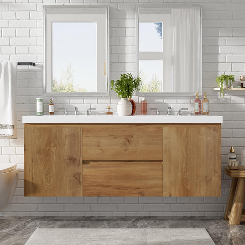 60" Floating Double Sink Bathroom Vanity