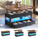 Lift Top Coffee Table with Storage & LED Light