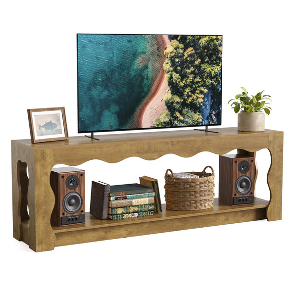 65-Inch TV Stand with Storage Cabinets & Open Shelf