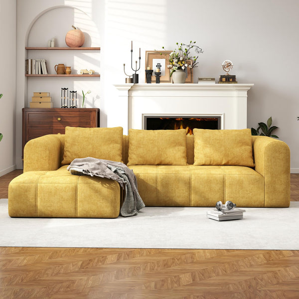 L-Shaped Modular Sectional Sofa with Deep Seat