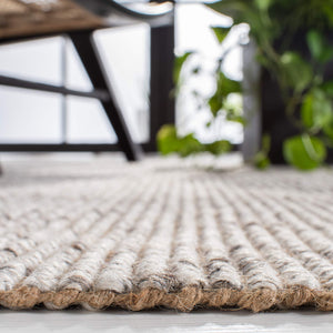 Handmade Jute & Polyester Runner Rug 2'3" x 10' – Fringe Boho Area Rug