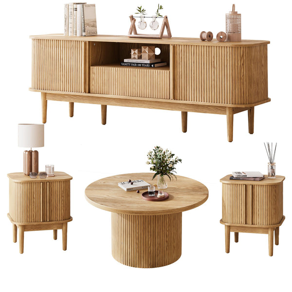 Living Room Table Set with TV Stand & Coffee Table