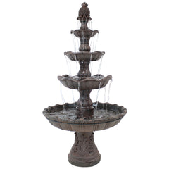 4-Tier Outdoor Water Fountain with Electric Pump