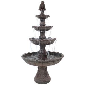 4-Tier Outdoor Water Fountain with Electric Pump