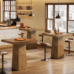 Square Bar Table – 31.5" Industrial Counter Height Pub Table