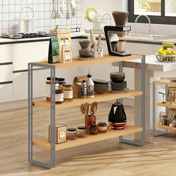 3-Tier Industrial Bookshelf with Rustic Wood & Metal Frame