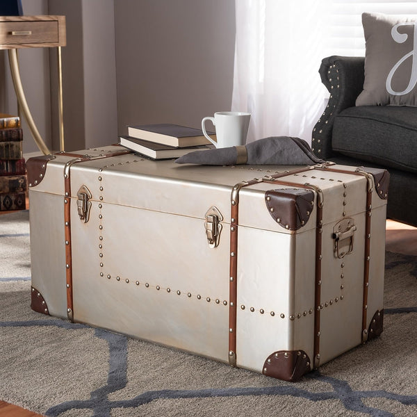 Industrial Storage Trunk with Inner Compartment – Silver