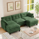 Modular U-Shaped Sectional Sofa with Ottomans