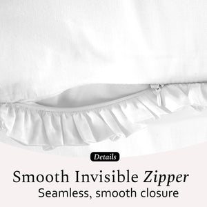 White Cotton Ruffle Throw Pillow Covers – Pack of 2