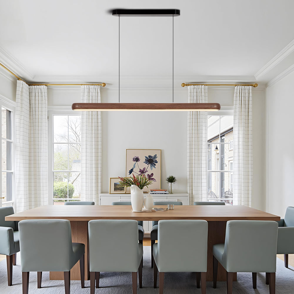 47" Wood Grain Linear Pendant Light