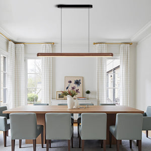 47" Wood Grain Linear Pendant Light