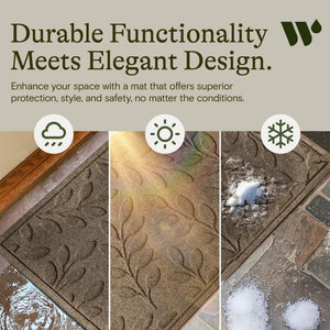 Heavy-Duty Indoor Outdoor Door Mat – Camel Leaf, 2' x 3'