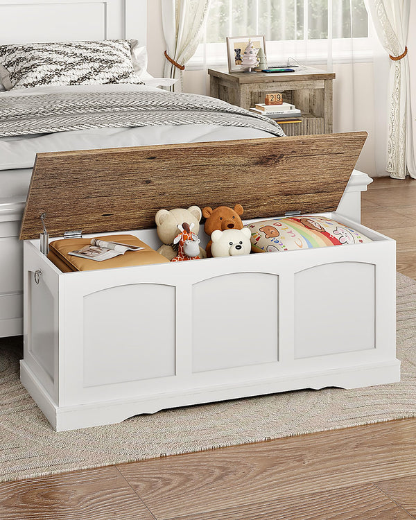 Storage Chest Bench with Lift Lid and Safety Hinge