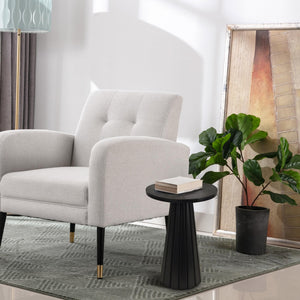 Round Fluted Pedestal Side Table