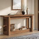 63-Inch Farmhouse Console Table with 2-Tier Storage