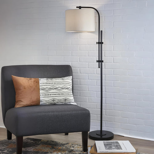 Modern Metal Adjustable Floor Lamp – Black, 60"