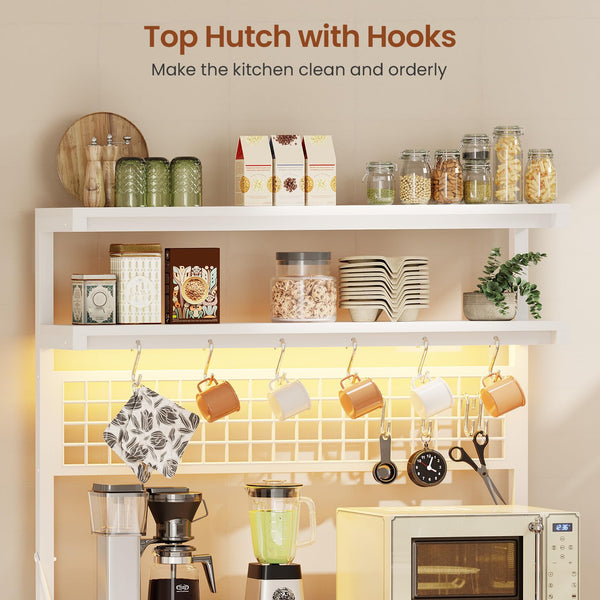 6-Tier Baker's Rack with Power Outlets & LED Lights