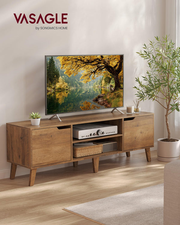 TV Stand for 65-Inch TVs, Entertainment Center with Adjustable Shelf, 58-Inch