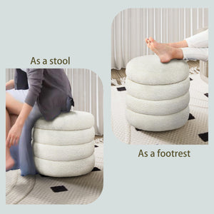 Round Storage Ottoman with Removable Lid