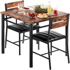 2-Person Dining Table Set with Upholstered Chairs
