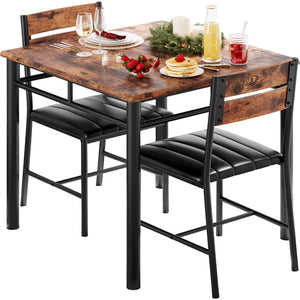2-Person Dining Table Set with Upholstered Chairs