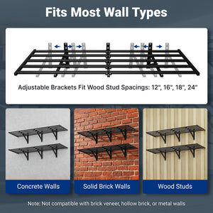 Heavy Duty Garage Wall Shelving with Hooks