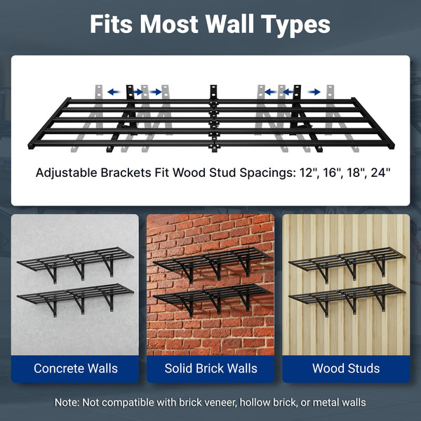 Heavy Duty Garage Wall Shelving with Hooks