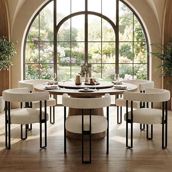 Upholstered Dining Chairs with Metal Legs