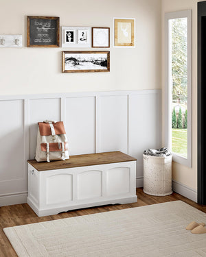 Storage Chest Bench with Lift Lid and Safety Hinge