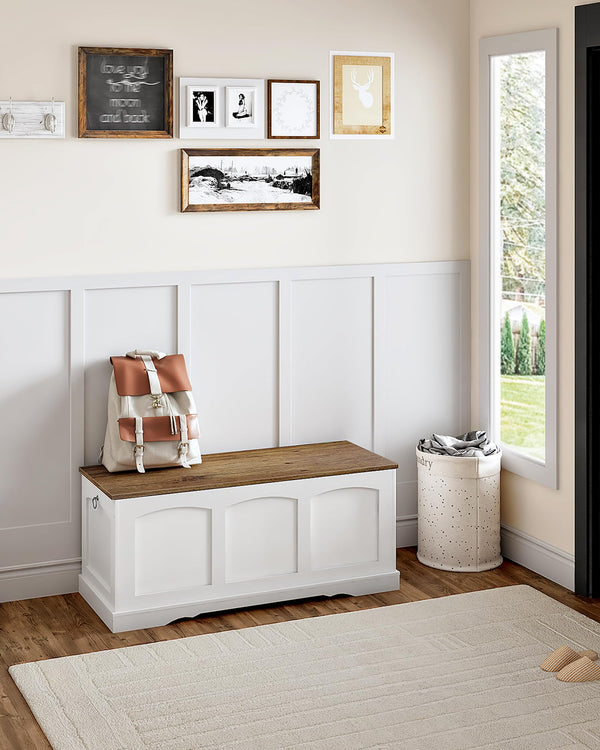 Storage Chest Bench with Lift Lid and Safety Hinge