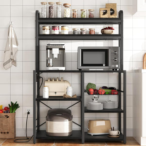 5-Tier Baker's Rack with Power Outlets & Wire Basket
