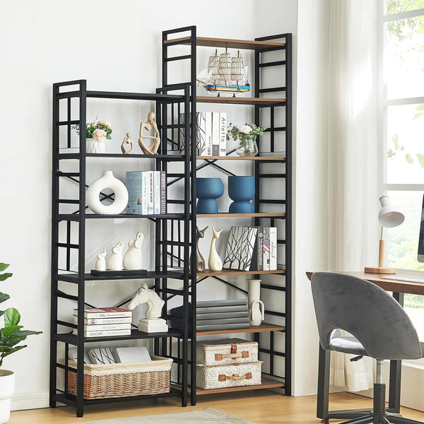 7-Tier Industrial Bookshelf 84"