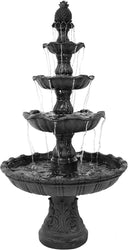 4-Tier Outdoor Water Fountain with Electric Pump