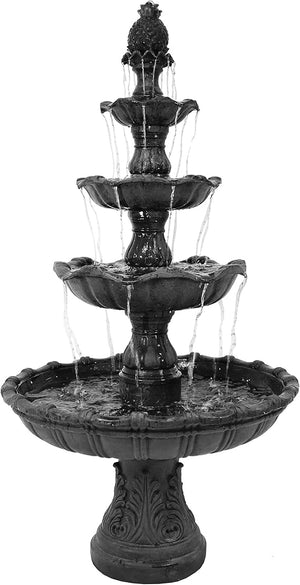 4-Tier Outdoor Water Fountain with Electric Pump