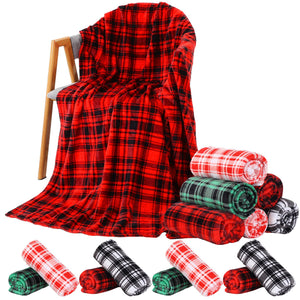 Christmas Buffalo Plaid Flannel Throw Blankets – 32-Pack, 60x50 Inches, Multicolor