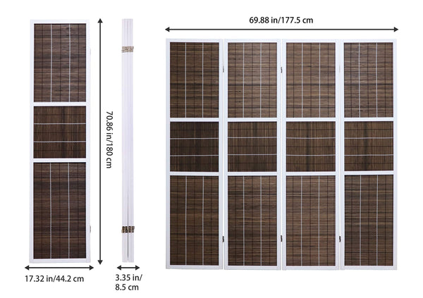 4-Panel 6ft Folding Room Divider