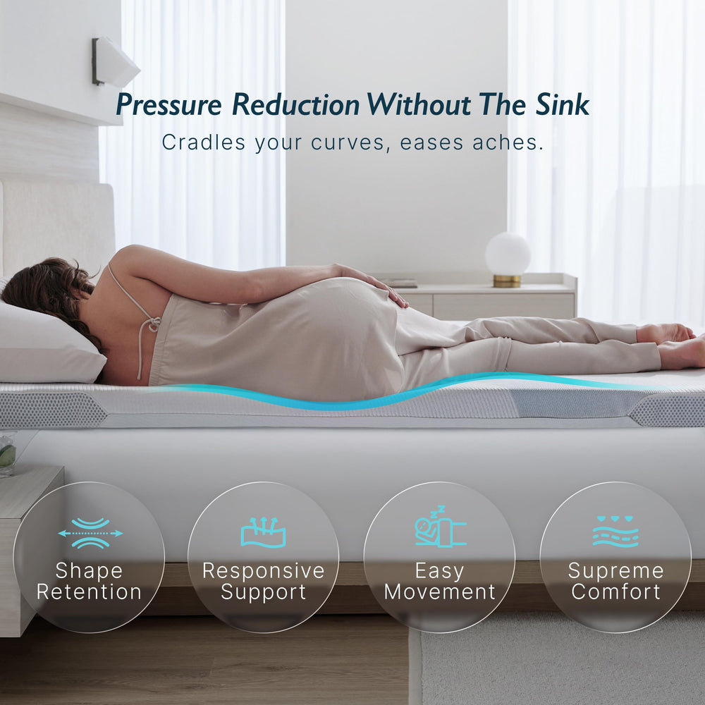 3-Inch Cooling Mattress Topper with Breathable Foam & Washable Cover